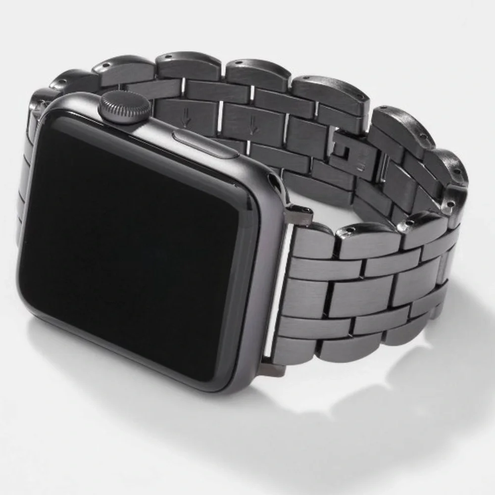 New Apple Watch Scalloped Metal Link Band 38/40/41mm - heyday Black